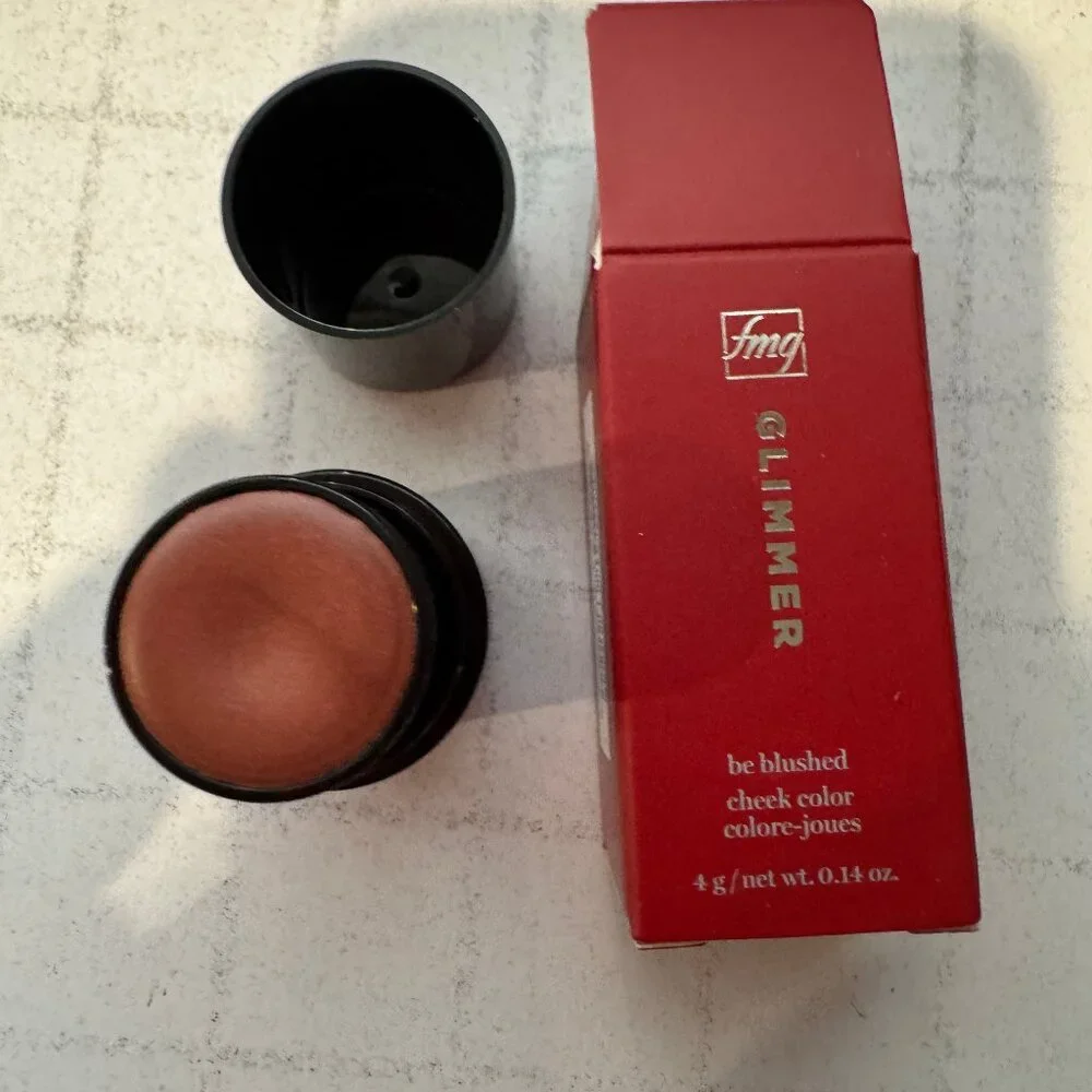 avon fmg glimmer be blushed cheek color golden rose